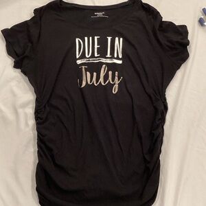 Motherhood Maternity Black Tee with White Print